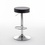 Σκαμπό Bar ArteLibre LORTHA Πτυσσόμενο Μαύρο PU/Μέταλλο Φ39x64-86cm - Image 8