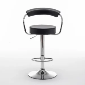 Σκαμπό Bar ArteLibre PELI Με Πλάτη Πτυσσόμενο Μαύρο PU/Μέταλλο 51x50x83-105cm - Image 2