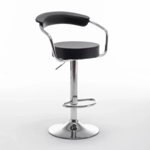 Σκαμπό Bar ArteLibre PELI Με Πλάτη Πτυσσόμενο Μαύρο PU/Μέταλλο 51x50x83-105cm - Image 3