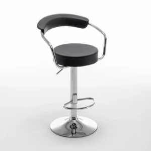 Σκαμπό Bar ArteLibre PELI Με Πλάτη Πτυσσόμενο Μαύρο PU/Μέταλλο 51x50x83-105cm - Image 4