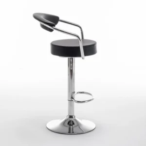 Σκαμπό Bar ArteLibre PELI Με Πλάτη Πτυσσόμενο Μαύρο PU/Μέταλλο 51x50x83-105cm - Image 5