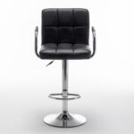 Σετ 2 τεμαχιών Σκαμπό Bar ArteLibre RANCOR Με Πλάτη Πτυσσόμενο Μαύρο PVC/Μέταλλο 51x50x83-105cm - Image 2