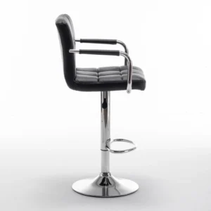 Σκαμπό Bar ArteLibre RANCOR Με Πλάτη Πτυσσόμενο Μαύρο PVC/Μέταλλο 51x50x83-105cm - Image 5