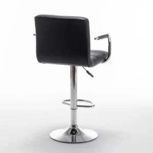 Σκαμπό Bar ArteLibre RANCOR Με Πλάτη Πτυσσόμενο Μαύρο PVC/Μέταλλο 51x50x83-105cm - Image 6