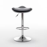 Σκαμπό Bar ArteLibre MOD Πτυσσόμενο Μαύρο PU/Μέταλλο 44.5x43x65.5-83.5cm - Image 2