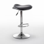 Σκαμπό Bar ArteLibre MOD Πτυσσόμενο Μαύρο PU/Μέταλλο 44.5x43x65.5-83.5cm - Image 3