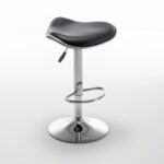 Σκαμπό Bar ArteLibre MOD Πτυσσόμενο Μαύρο PU/Μέταλλο 44.5x43x65.5-83.5cm - Image 4