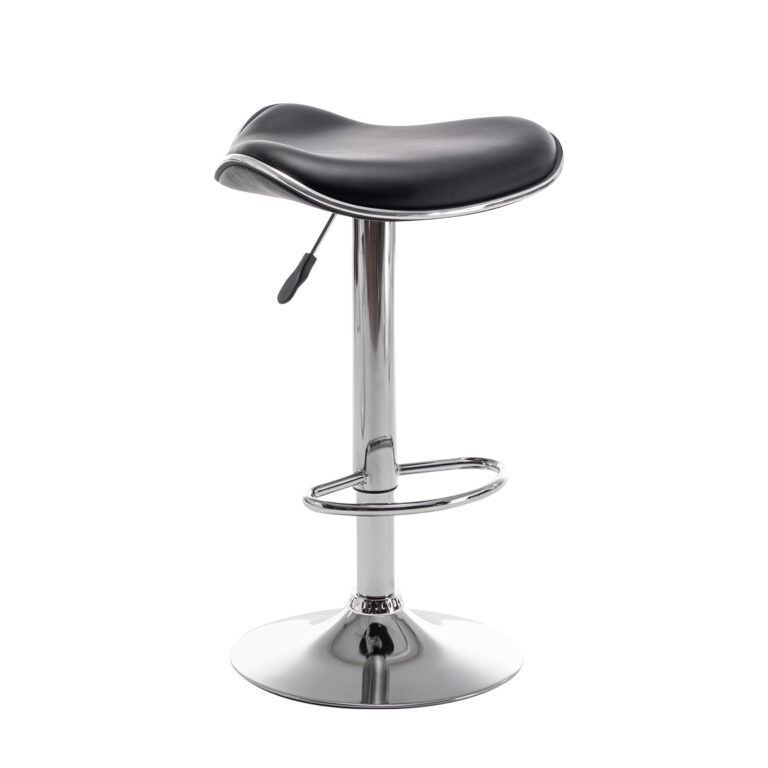 Σκαμπό Bar ArteLibre MOD Πτυσσόμενο Μαύρο PU/Μέταλλο 44.5x43x65.5-83.5cm