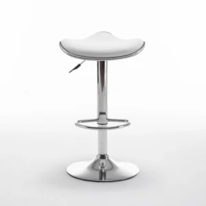 Σκαμπό Bar ArteLibre MOD Πτυσσόμενο Λευκό PU/Μέταλλο 44.5x43x65.5-83.5cm - Image 2