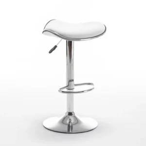 Σκαμπό Bar ArteLibre MOD Πτυσσόμενο Λευκό PU/Μέταλλο 44.5x43x65.5-83.5cm - Image 3