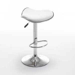 Σκαμπό Bar ArteLibre MOD Πτυσσόμενο Λευκό PU/Μέταλλο 44.5x43x65.5-83.5cm - Image 4