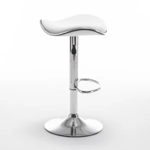 Σκαμπό Bar ArteLibre MOD Πτυσσόμενο Λευκό PU/Μέταλλο 44.5x43x65.5-83.5cm - Image 5