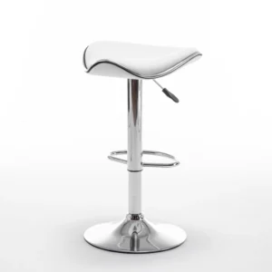 Σκαμπό Bar ArteLibre MOD Πτυσσόμενο Λευκό PU/Μέταλλο 44.5x43x65.5-83.5cm - Image 6