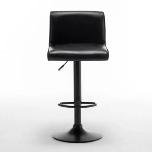 Σκαμπό Bar ArteLibre ARMOR Με Πλάτη Πτυσσόμενο Μαύρο PU/Μέταλλο 45x48x86-107.5cm - Image 2