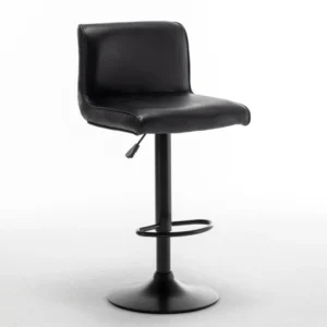 Σκαμπό Bar ArteLibre ARMOR Με Πλάτη Πτυσσόμενο Μαύρο PU/Μέταλλο 45x48x86-107.5cm - Image 3