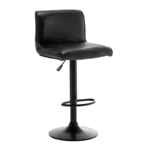 Σκαμπό Bar ArteLibre ARMOR Με Πλάτη Πτυσσόμενο Μαύρο PU/Μέταλλο 45x48x86-107.5cm