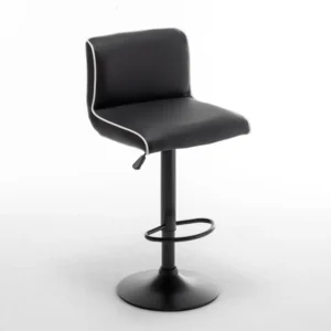 Σκαμπό Bar ArteLibre ARMOR Με Πλάτη Πτυσσόμενο Μαύρο/Λευκό PU/Μέταλλο 45x48x86-107.5cm - Image 4