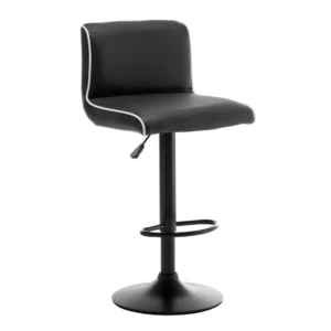 Σκαμπό Bar ArteLibre ARMOR Με Πλάτη Πτυσσόμενο Μαύρο/Λευκό PU/Μέταλλο 45x48x86-107.5cm