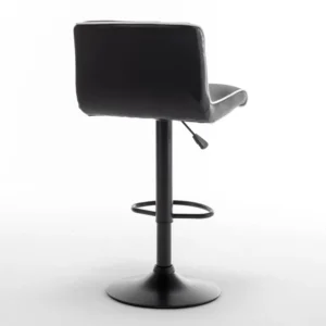 Σκαμπό Bar ArteLibre ARMOR Με Πλάτη Πτυσσόμενο Μαύρο/Λευκό PU/Μέταλλο 45x48x86-107.5cm - Image 6