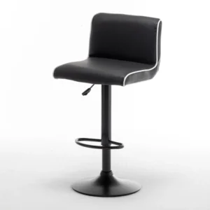 Σκαμπό Bar ArteLibre ARMOR Με Πλάτη Πτυσσόμενο Μαύρο/Λευκό PU/Μέταλλο 45x48x86-107.5cm - Image 8