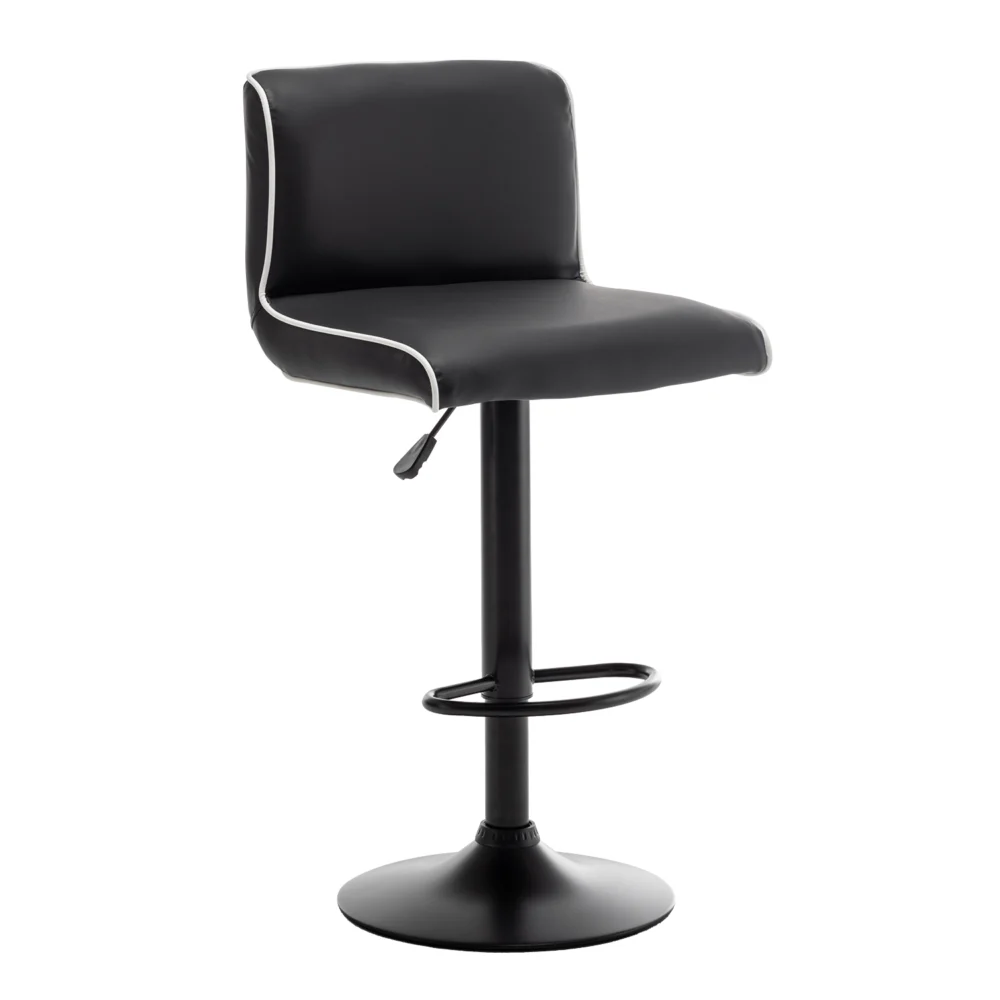 Σκαμπό Bar ArteLibre ARMOR Με Πλάτη Πτυσσόμενο Μαύρο/Λευκό PU/Μέταλλο 45x48x86-107.5cm