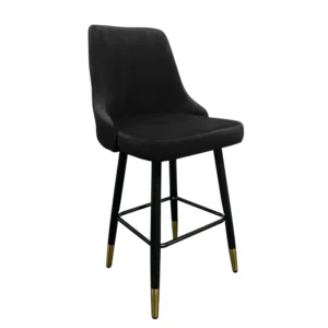 Σκαμπό Bar ArteLibre COBB Με Πλάτη Μαύρο Βελούδο/Μέταλλο 49x53x100cm