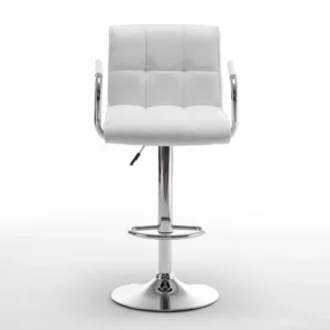 Σκαμπό Bar ArteLibre DOKK Με Πλάτη Πτυσσόμενο Λευκό PU/Μέταλλο 52x56x94-115cm - Image 2