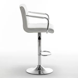 Σκαμπό Bar ArteLibre DOKK Με Πλάτη Πτυσσόμενο Λευκό PU/Μέταλλο 52x56x94-115cm - Image 5