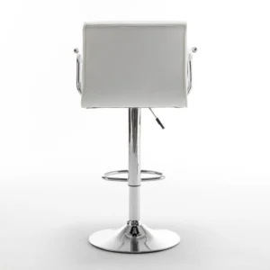 Σκαμπό Bar ArteLibre DOKK Με Πλάτη Πτυσσόμενο Λευκό PU/Μέταλλο 52x56x94-115cm - Image 7