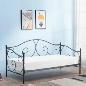 Κρεβάτι ArteLibre MICHAEL Μεταλλικό Sandy Black 209x97x106cm (200x90cm) - Image 2