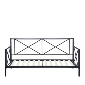 Κρεβάτι Μονό ArteLibre JASMINE Μαύρο Μέταλλο 208x97.6x100cm (Στρώμα 90x200cm) - Image 3