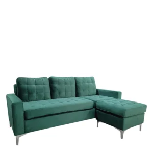 Καναπές Γωνιακός ArteLibre BLAZE Αναστρέψιμος Πράσινο Ύφασμα 190x128x82cm - Image 2