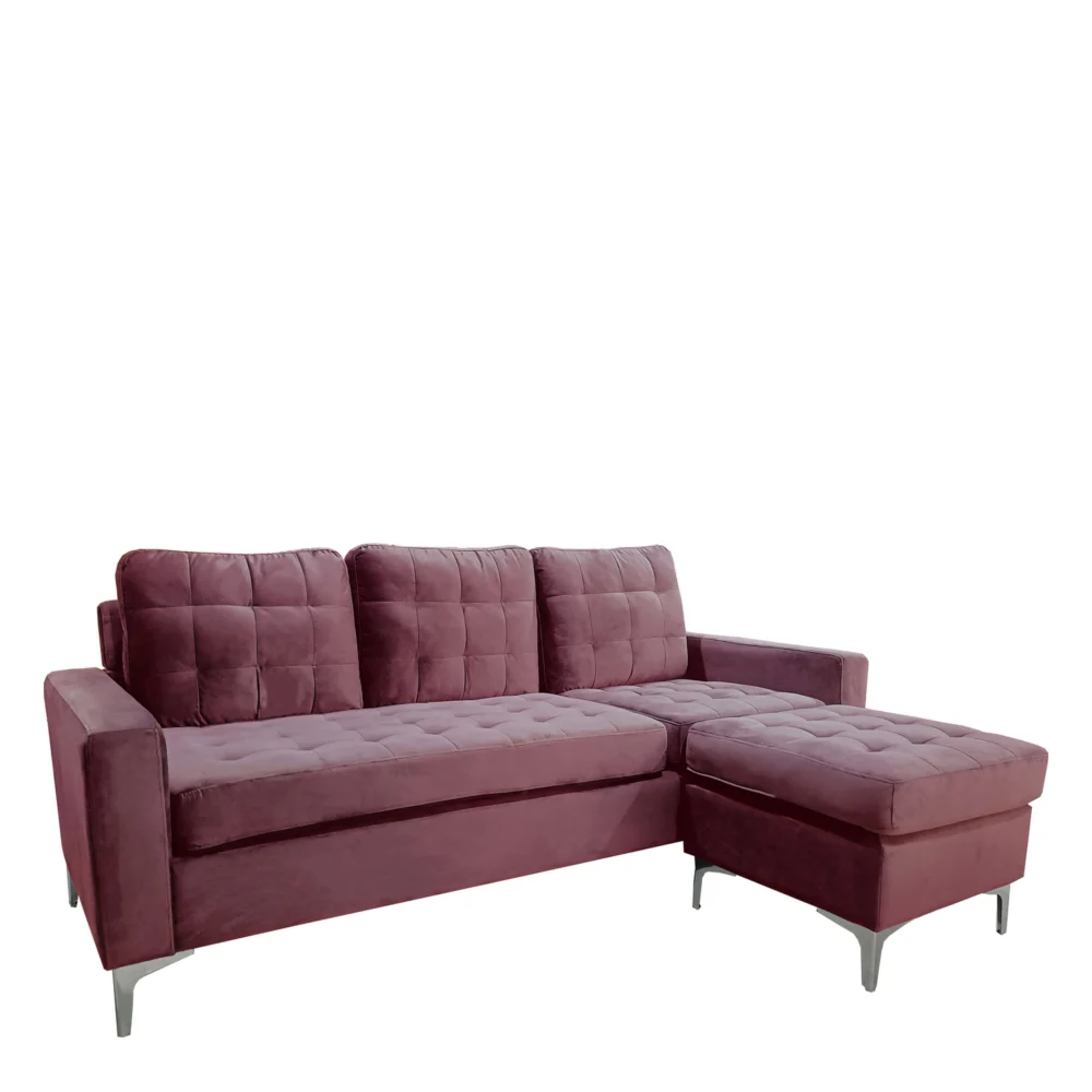 Καναπές Γωνιακός ArteLibre BLAZE Αναστρέψιμος Σάπιο Μήλο Ύφασμα 190x128x82cm