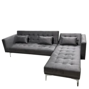 Καναπές Κρεβάτι Γωνιακός ArteLibre ARION Γκρι Ύφασμα 244x162x84cm - Image 2