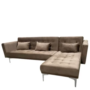 Καναπές Κρεβάτι Γωνιακός ArteLibre ARION Καφέ Ύφασμα 244x162x84cm - Image 2