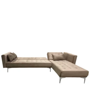 Καναπές Κρεβάτι Γωνιακός ArteLibre ARION Καφέ Ύφασμα 244x162x84cm - Image 3