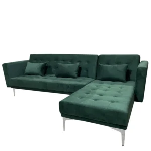 Καναπές Κρεβάτι Γωνιακός ArteLibre ARION Πράσινο Ύφασμα 244x162x84cm - Image 2
