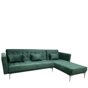 Καναπές Κρεβάτι Γωνιακός ArteLibre ARION Πράσινο Ύφασμα 244x162x84cm