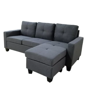 Καναπές Γωνιακός ArteLibre IDRIL Αναστρέψιμος Γκρι Ύφασμα 205x162x84cm - Image 3