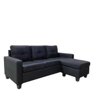 Καναπές Γωνιακός ArteLibre IDRIL Αναστρέψιμος Μαύρο Ύφασμα 205x162x84cm - Image 2