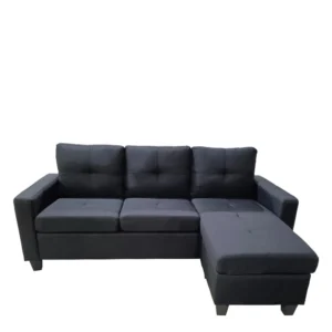 Καναπές Γωνιακός ArteLibre IDRIL Αναστρέψιμος Μαύρο Ύφασμα 205x162x84cm - Image 5
