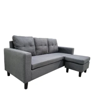 Καναπές Γωνιακός ArteLibre GRETEL Αναστρέψιμος Γκρι Ύφασμα 182x122x70cm - Image 3