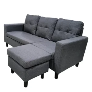 Καναπές Γωνιακός ArteLibre GRETEL Αναστρέψιμος Γκρι Ύφασμα 182x122x70cm - Image 4
