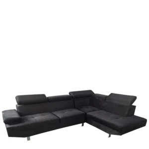 Καναπές Γωνιακός ArteLibre OZMA Μαύρο Ύφασμα 254x160x70cm - Image 3