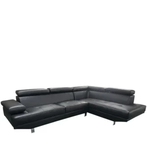 Καναπές Γωνιακός ArteLibre MASAL Μαύρο PU 280x185x85cm