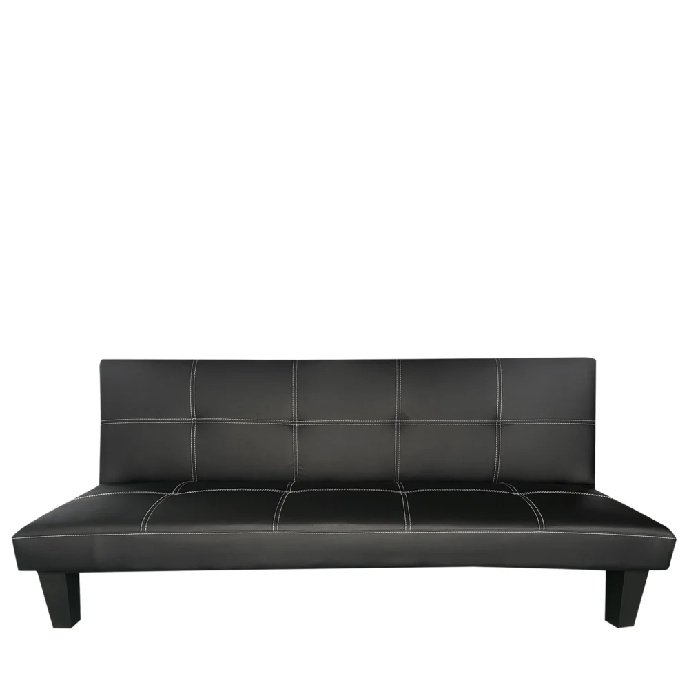 Καναπές Κρεβάτι Τριθέσιος ArteLibre ERYNDOR Μαύρο PU 186x90x82cm