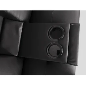 Καναπές Κρεβάτι Τριθέσιος ArteLibre ALFRED Μαύρο PU 164x76.5x79cm - Image 5