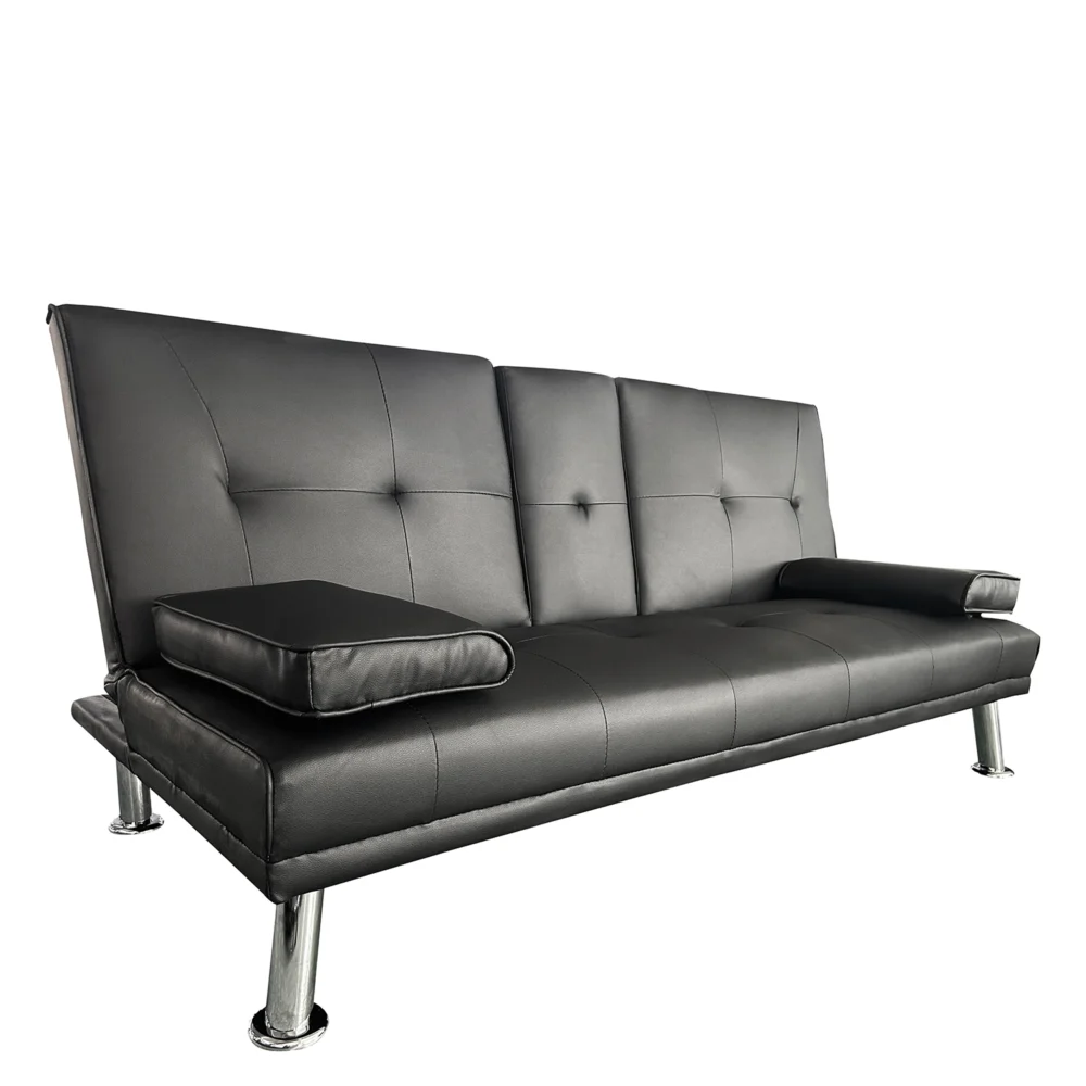 Καναπές Κρεβάτι Τριθέσιος ArteLibre ALFRED Μαύρο PU 164x76.5x79cm Καναπές Κρεβάτι Τριθέσιος ArteLibre ALFRED Μαύρο PU 164x76.5x79cm