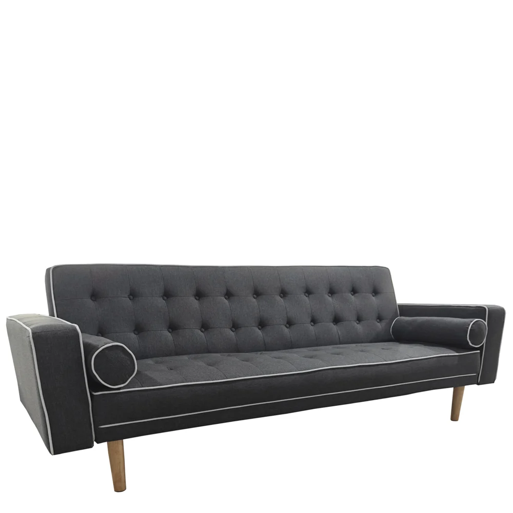 Καναπές Κρεβάτι Τριθέσιος ArteLibre AUBREY Γκρι Ύφασμα 224x88x84cm