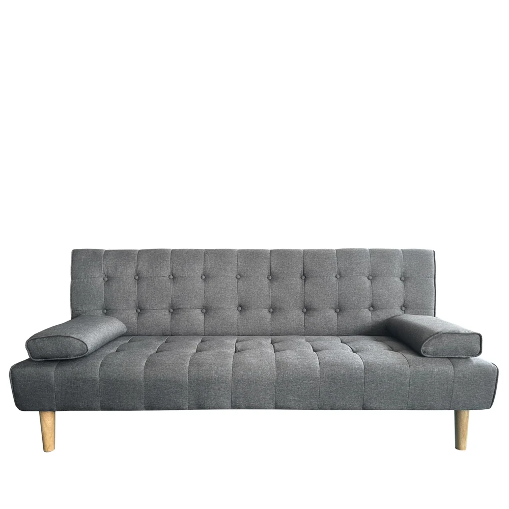 Καναπές Κρεβάτι Τριθέσιος ArteLibre ELFREDA Γκρι Ύφασμα 188x83x83cm